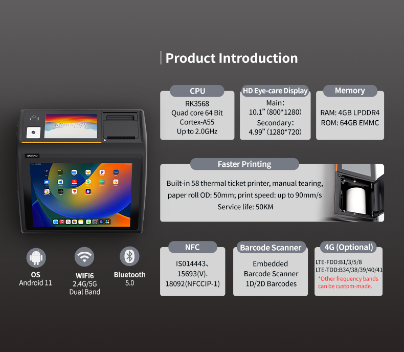 طابعة حرارية مدمجة D3-Mini Sma - مراجعة Pos Terminal Android وسعره